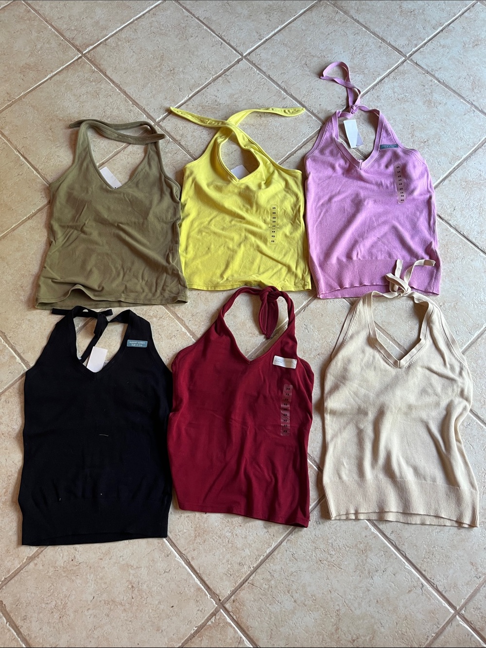 vintage y2k New with tags Gap XS halter tops with built in bra (6) women/teen